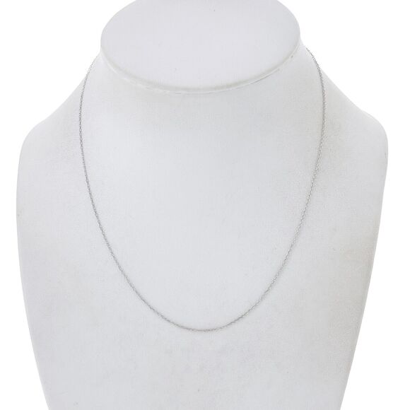 Vintage D Sterling Silver 925 0.9mm Cable Link Chain 15.75" - Picture 1 of 3